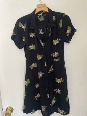 Volcom Black Floral Midi Dress